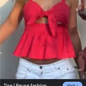 Zara Vibrant Red Crop Top